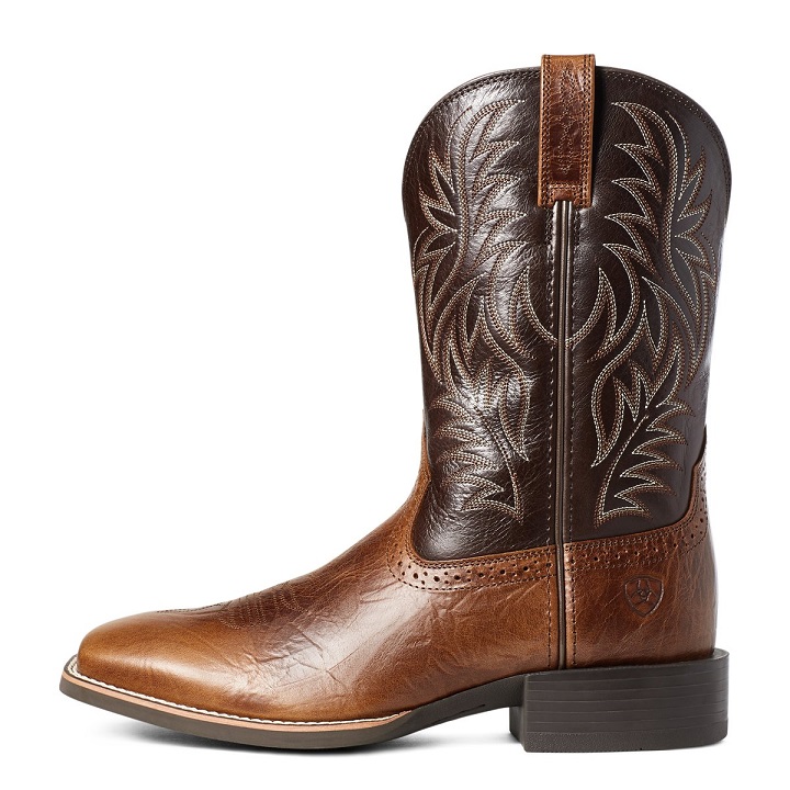 Ariat Mens Sport Wide Square Toe Boots - Peanut Butter/Chaga Brown ...