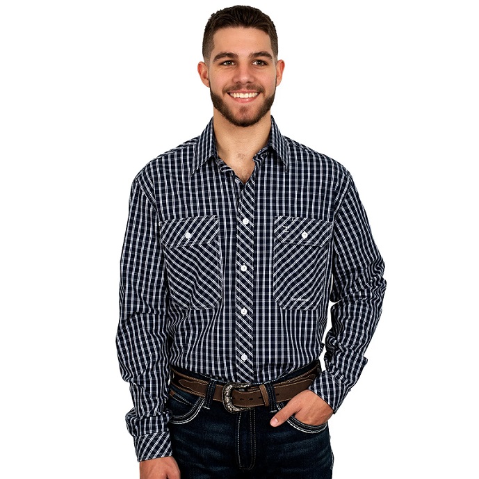 Just Country Mens Austin Shirt - 2365 - Navy/White - Roundyard