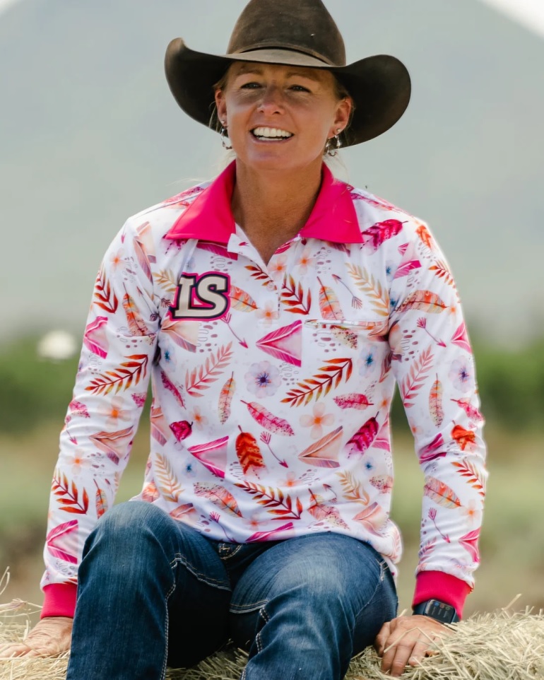 Little Spurs Ladies Fishing Shirt - Feathers - Roundyard