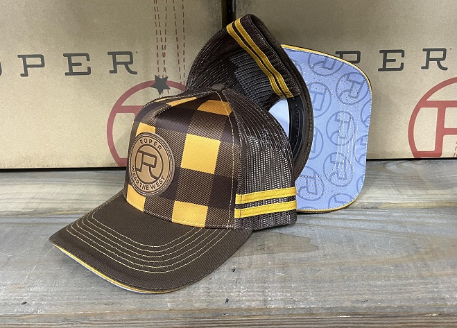 Roper Trucker Cap - 3 - Mustard/Brown Plaid